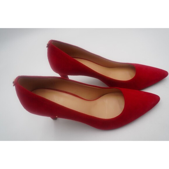 Michael Kors MK Burgundy Suede Elegant Office Classic Pointed Toe Heels Pumps 9M - Picture 2 of 13